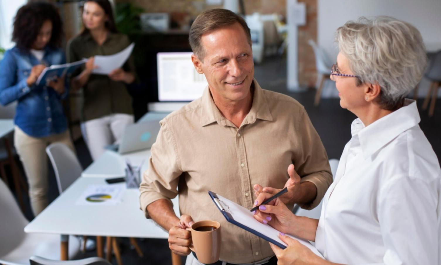 Small business workspace showing financial planning in action